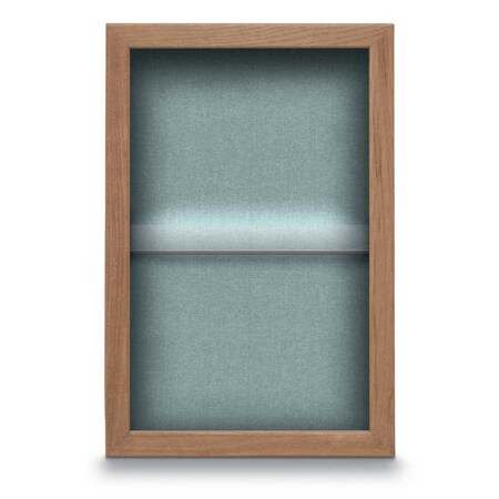 United Visual Products Indoor Enclosed Combo Board, 48"x36", Black Frame/Blue & Pumice UVCB4836B-BLUE-PUMICE